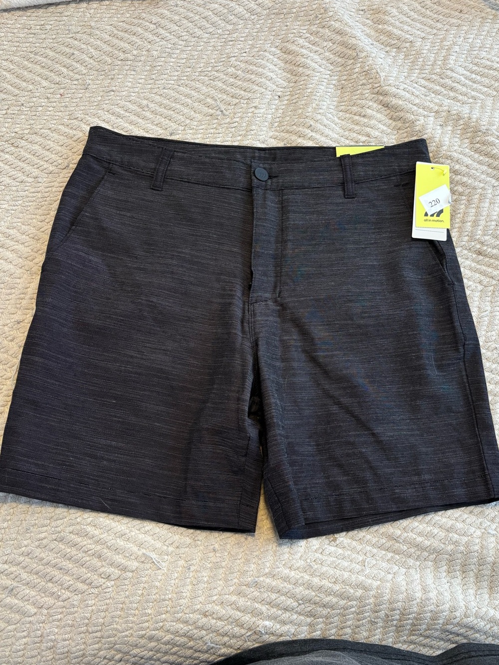 all in motion Men's Charcoal Flat-Front Performance Shorts